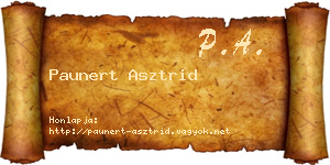 Paunert Asztrid névjegykártya